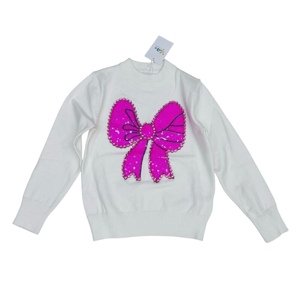 NWT Lola & The Boys Size 4 Pinky Big Bow Sweater
